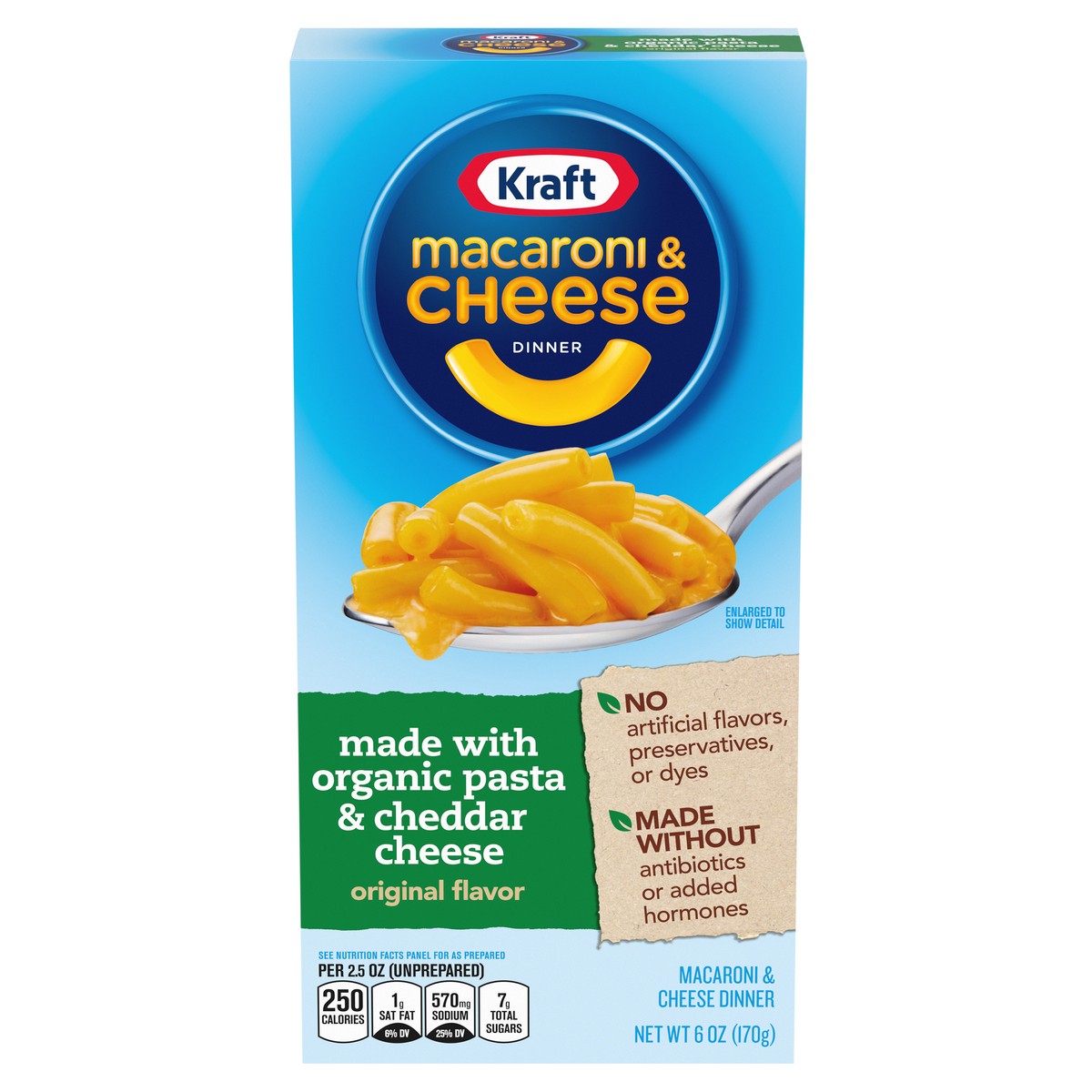 slide 1 of 11, Kraft Organic Cheddar Macaroni and Cheese Dinner, 6 oz Box, 6 oz