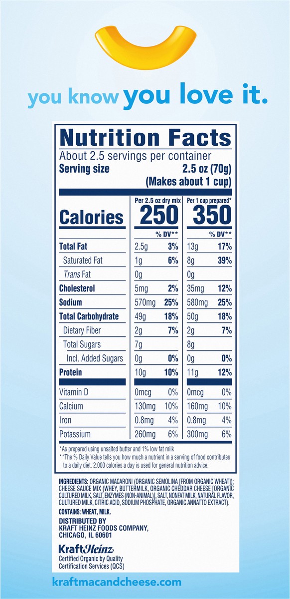 slide 10 of 11, Kraft Organic Cheddar Macaroni and Cheese Dinner, 6 oz Box, 6 oz