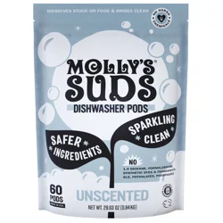 MOLLYS SUDS Molly's Suds Dishwasher Detergent Pods, Unscented, 60 Count