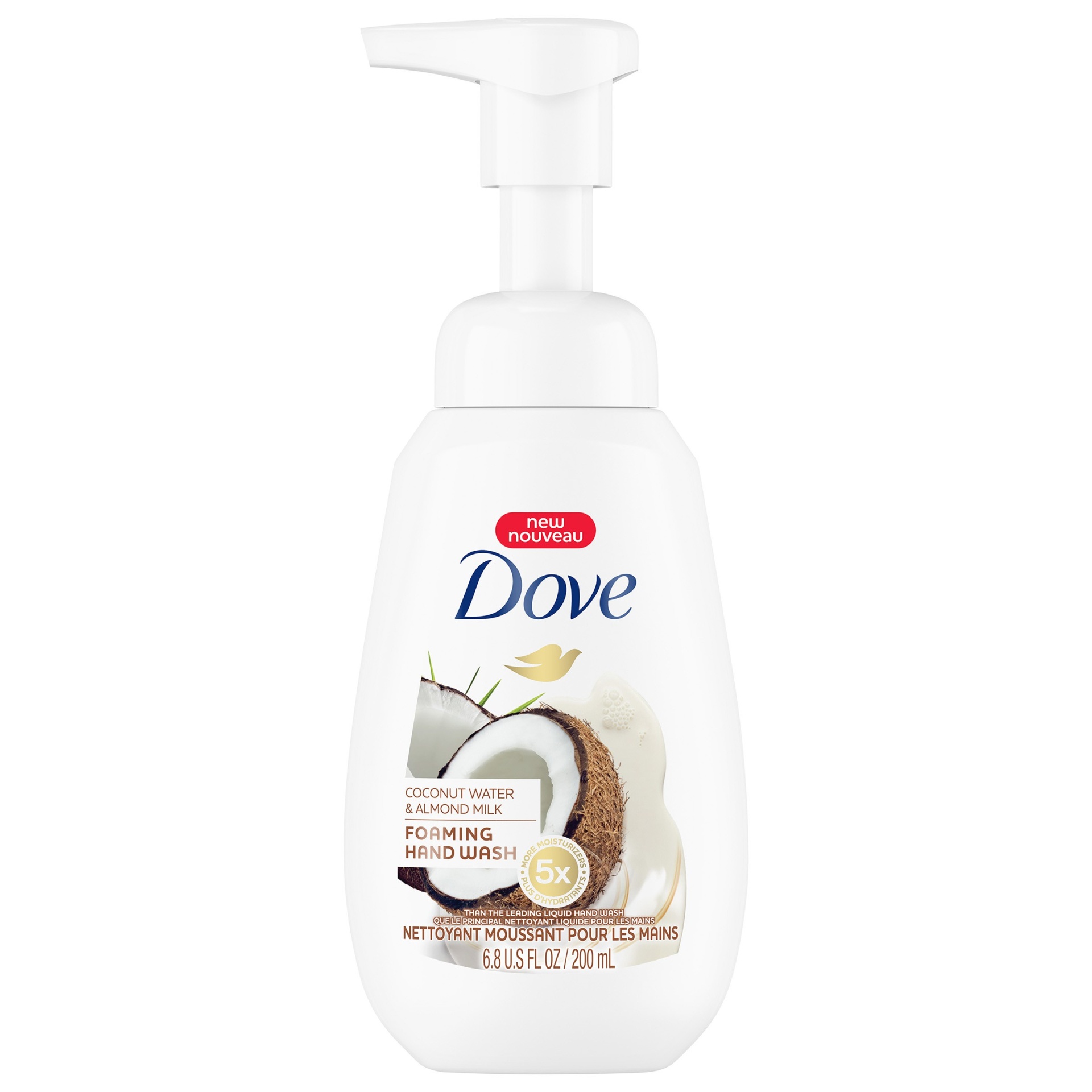 slide 1 of 8, Dove Coconut Water & Almond Milk Foaming Hand Wash, 6.8 fl oz