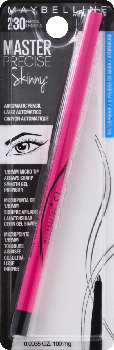 slide 5 of 6, Maybelline Eyestudio Master Precise Skinny Gel Pencil 230 Refined Charcoal, 0.004 oz