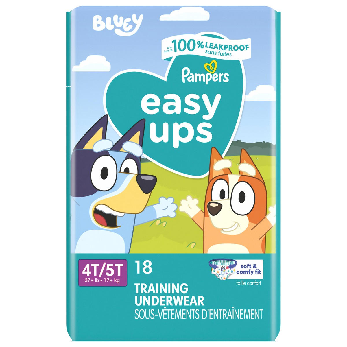 slide 1 of 4, Pampers Easy Ups Training Underwear Boys Size 6 4T5T, 18 Count, 18 ct