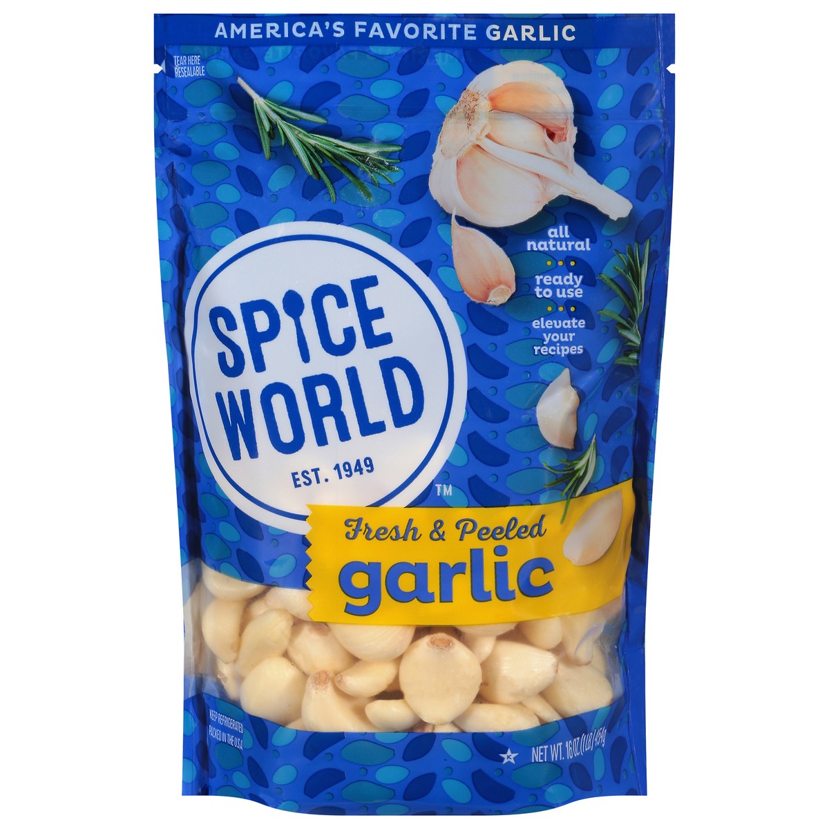 slide 1 of 1, Spice World Peeled Garlic, 16 oz