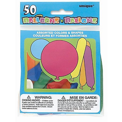 slide 1 of 1, Unique Industries Party Balloons, 50 ct