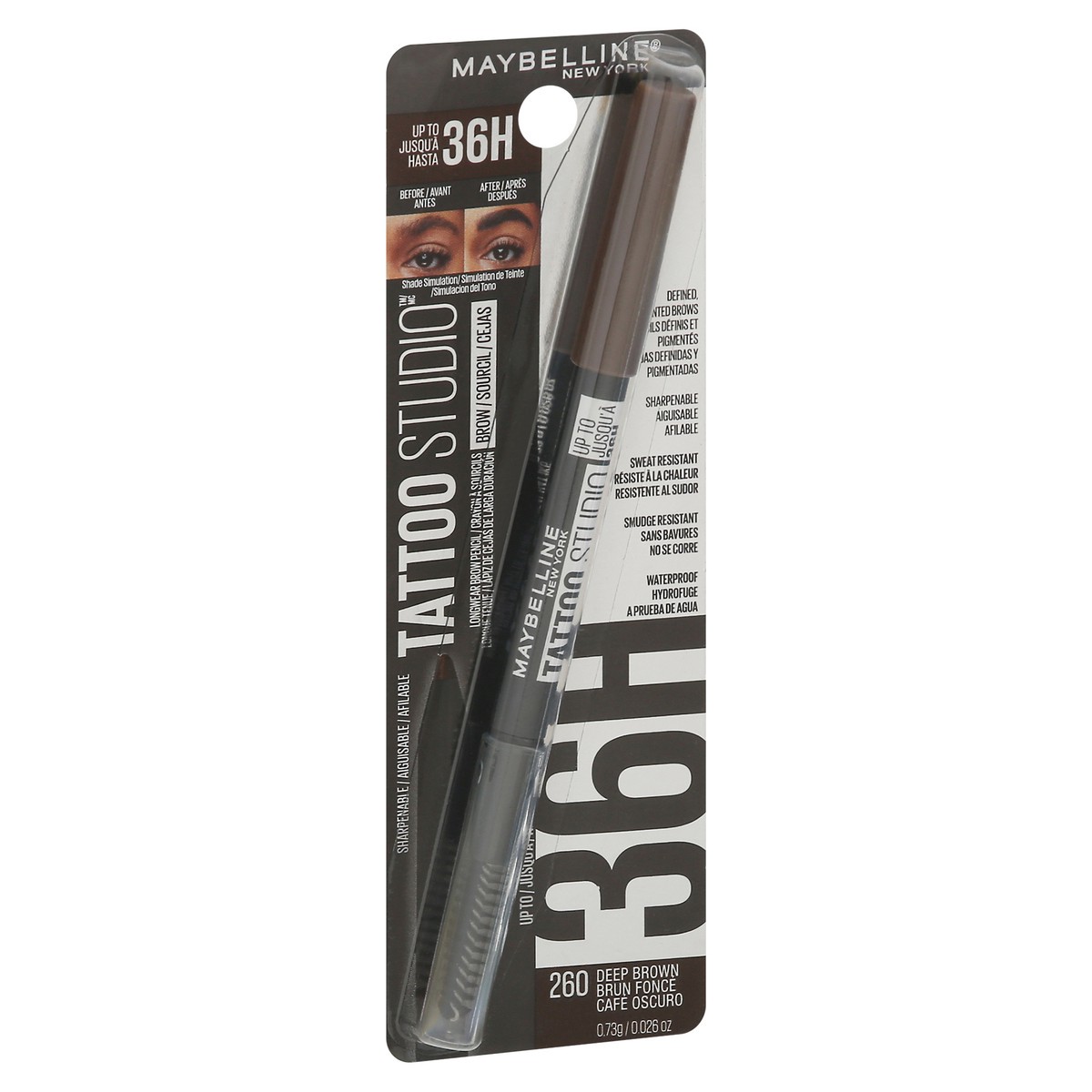 slide 4 of 4, Tattoo Studio Deep Brown 260 Longwear Brow Pencil 0.026 oz, 0.026 oz