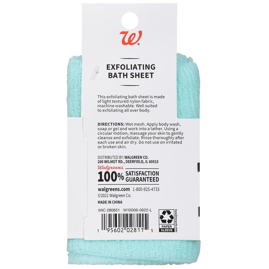 slide 2 of 2, Walgreens Exfoliating Bath Sheet, 1 ct