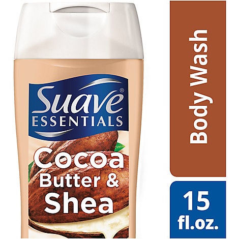 slide 1 of 1, Suave Essentials Body Wash Moisturizing Cocoa Butter & Shea, 15 fl oz