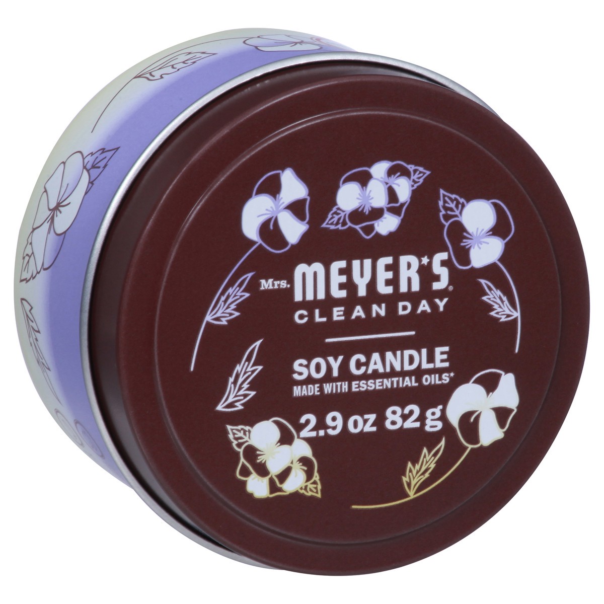 slide 8 of 9, Mrs. Meyer's Mrs. Meyer''s Clean Day Scented Soy Candle, Tin Candle, Compassion Flower Scent, 2.9 Ounce, 2.90 oz