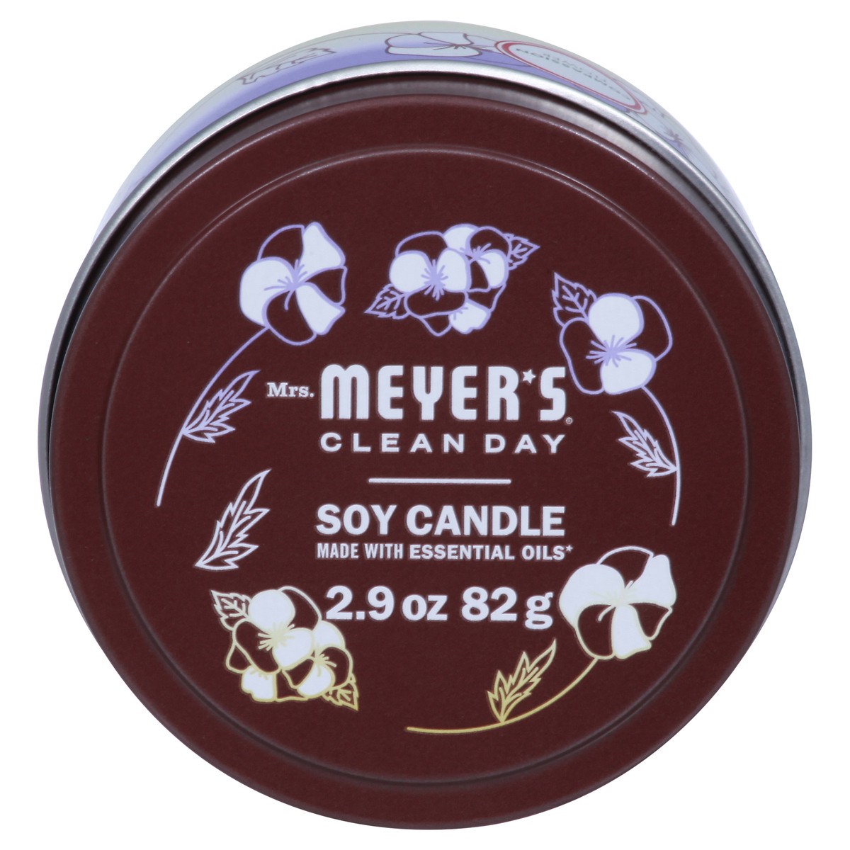 slide 1 of 9, Mrs. Meyer's Mrs. Meyer''s Clean Day Scented Soy Candle, Tin Candle, Compassion Flower Scent, 2.9 Ounce, 2.90 oz