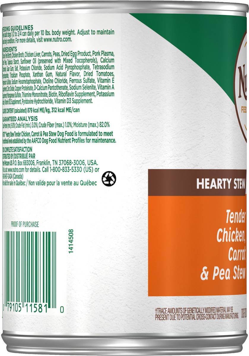 slide 3 of 7, Nutro Grain Free Hearty Stew Wet Dog Food Tender Chicken, Carrot & Pea Stew - 12.5oz, 12.5 oz