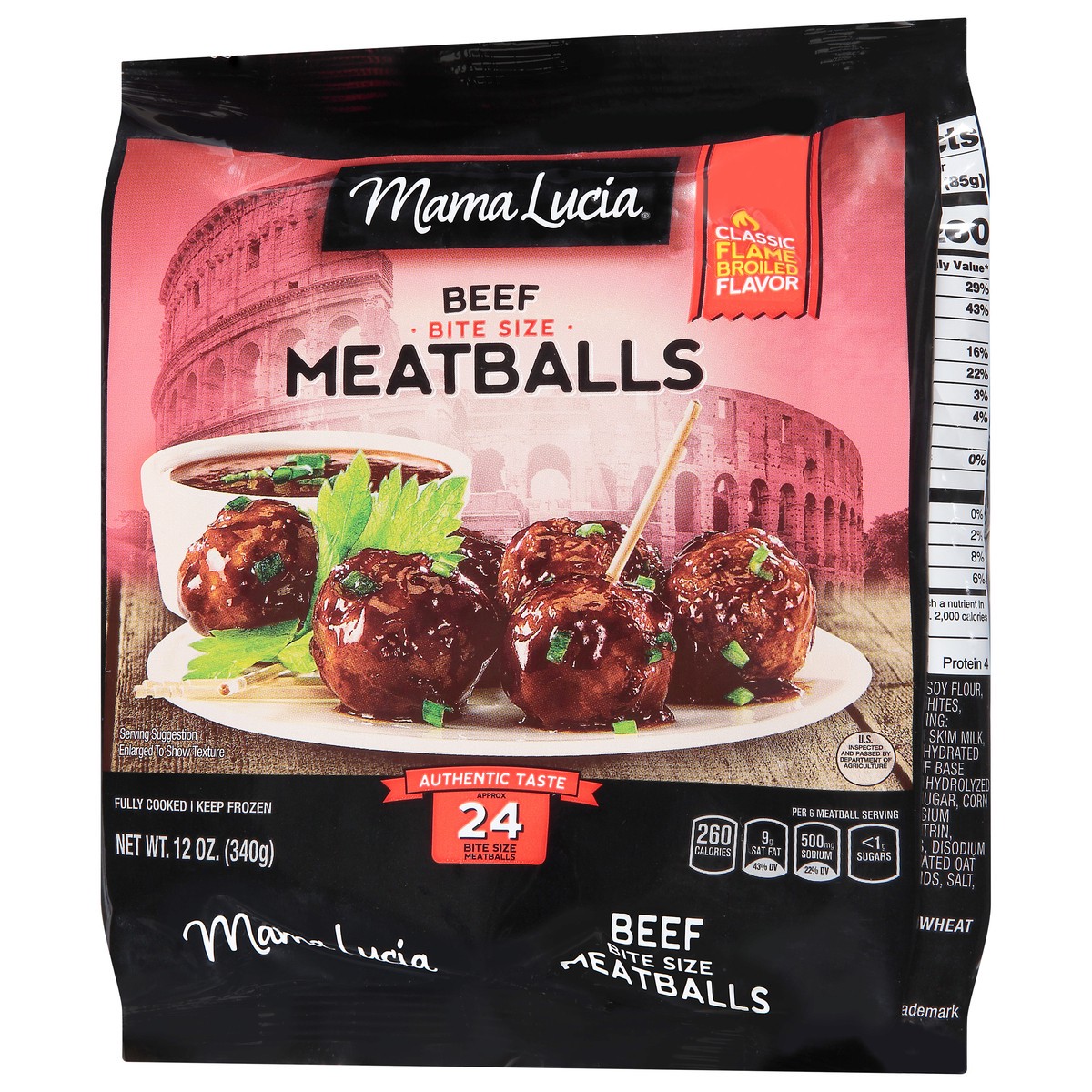 slide 9 of 13, Mama Lucia Bite Size Beef Meatballs 12 oz, 12 oz