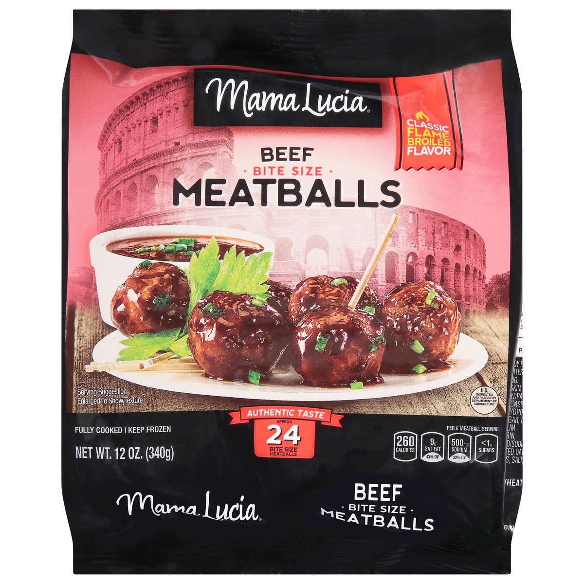 slide 2 of 13, Mama Lucia Bite Size Beef Meatballs 12 oz, 12 oz