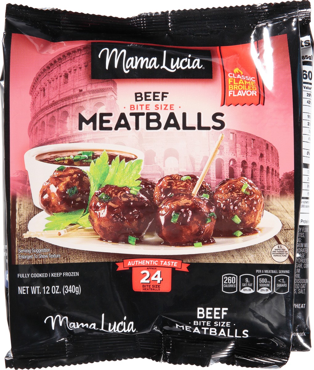 slide 11 of 13, Mama Lucia Bite Size Beef Meatballs 12 oz, 12 oz