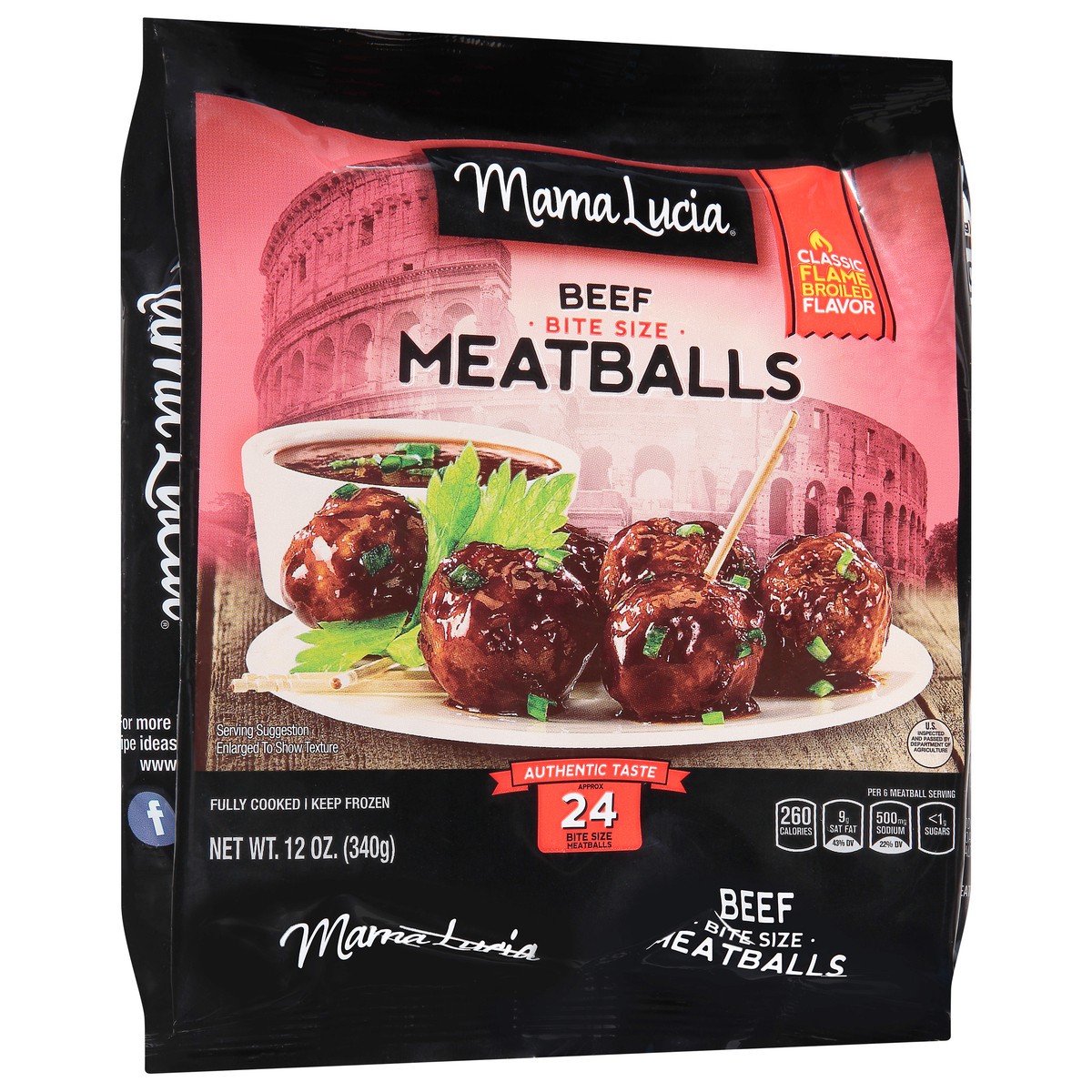 slide 3 of 13, Mama Lucia Bite Size Beef Meatballs 12 oz, 12 oz