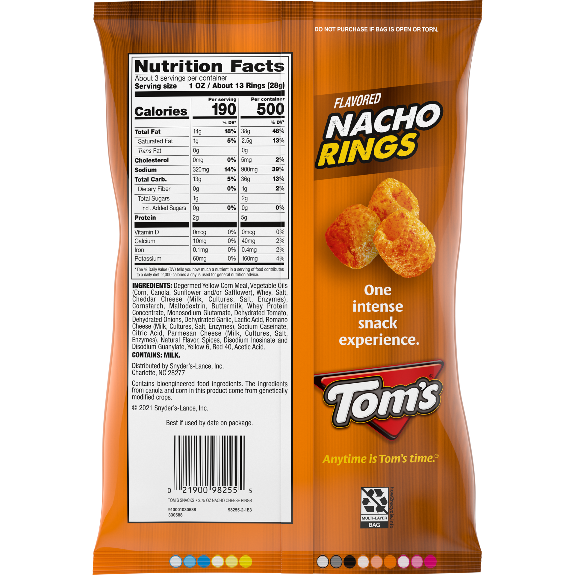 slide 3 of 5, Tom's Nacho Flavored Rings, 1 ct
