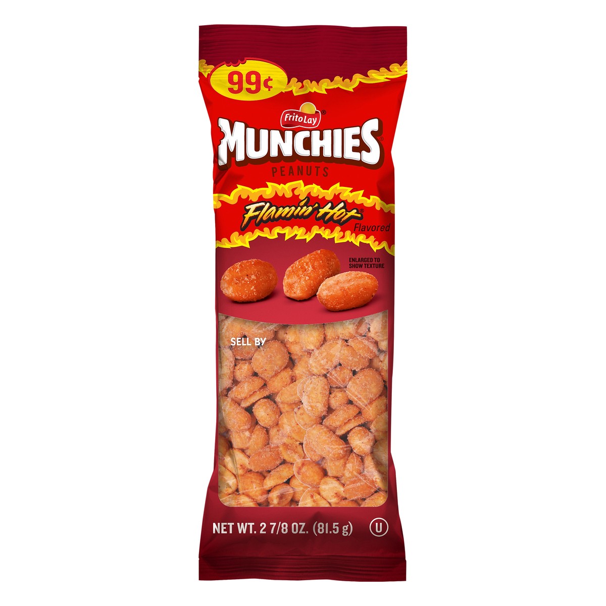 slide 1 of 3, Munchies Peanuts Flamin' Hot Flavored 2 7/8 Oz, 2.88 oz