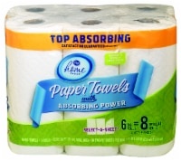 slide 1 of 1, Kroger Home Sense Selectasheet Big Paper Towels With Absorbing Power, 6 ct
