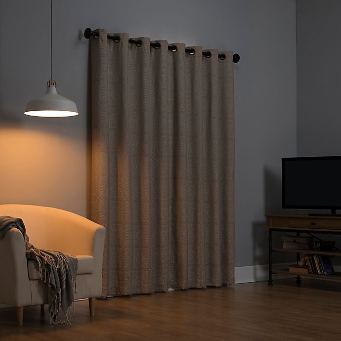 slide 2 of 8, Sun Zero SunZero Evie Grommet Thermal Blackout Curtain Panel - Taupe/Linen, 84 in