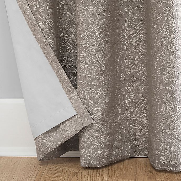 slide 5 of 8, Sun Zero SunZero Evie Grommet Thermal Blackout Curtain Panel - Taupe/Linen, 84 in