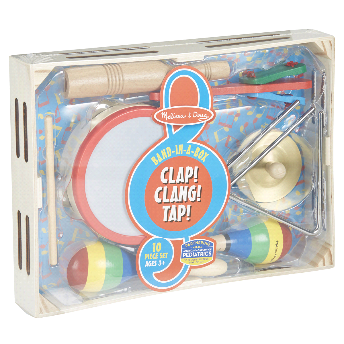 slide 5 of 29, Melissa & Doug Band-in-a-Box Clap! Clang! Tap! Musical Instrument Set, 10 ct