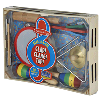 slide 7 of 29, Melissa & Doug Band-in-a-Box Clap! Clang! Tap! Musical Instrument Set, 10 ct