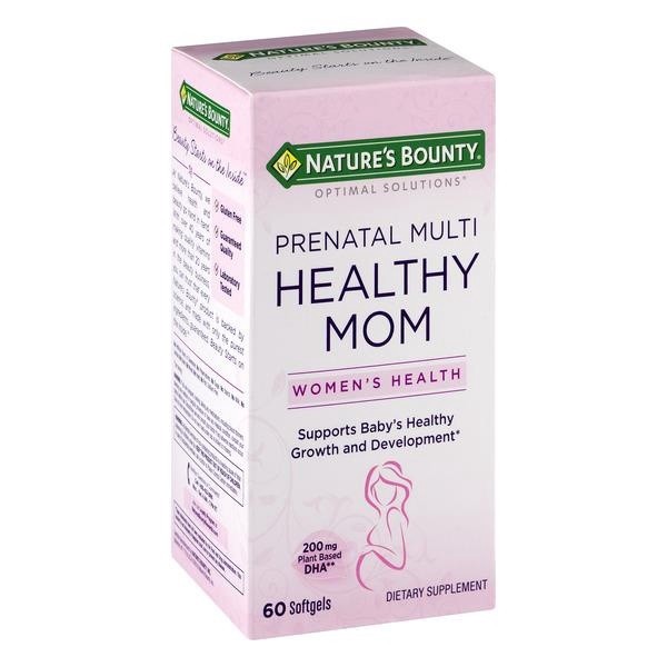 slide 1 of 8, Nature's Bounty Prenatal Multi Healthy Mom Softgels, 60 ct