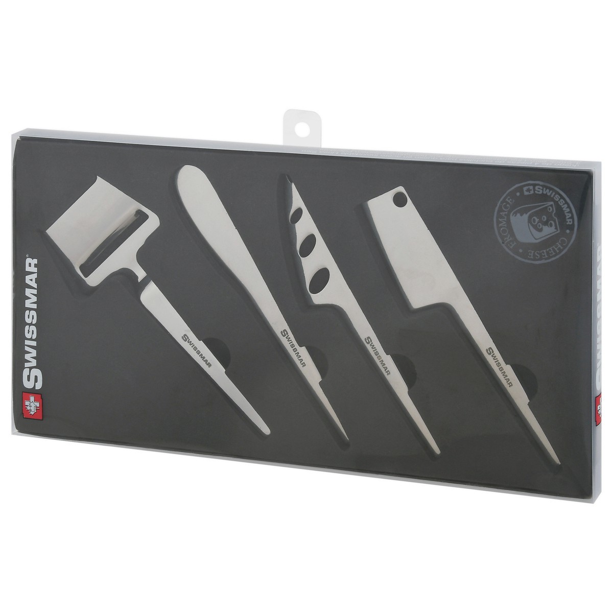 slide 3 of 9, Swissmar Slim-Line High Polished Stainless Steel Cheese Knife Set 4 Pieces, 4 ct