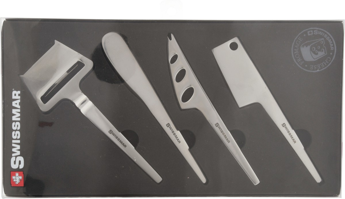 slide 6 of 9, Swissmar Slim-Line High Polished Stainless Steel Cheese Knife Set 4 Pieces, 4 ct