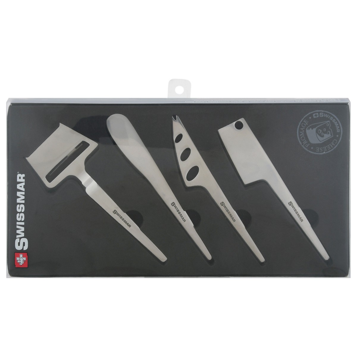 slide 1 of 9, Swissmar Slim-Line High Polished Stainless Steel Cheese Knife Set 4 Pieces, 4 ct