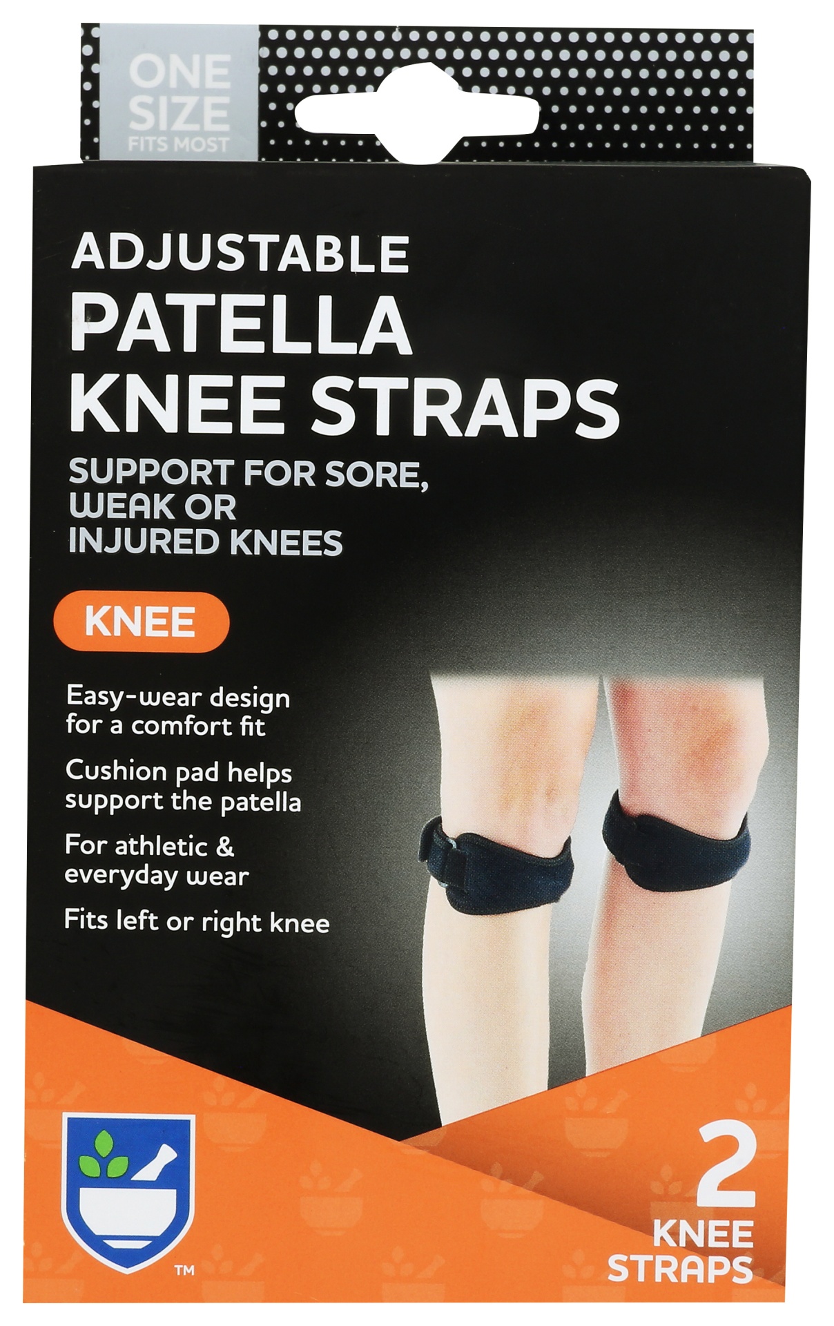slide 1 of 2, Rite Aid Adjustable Knee Straps, One Size, 2 ct