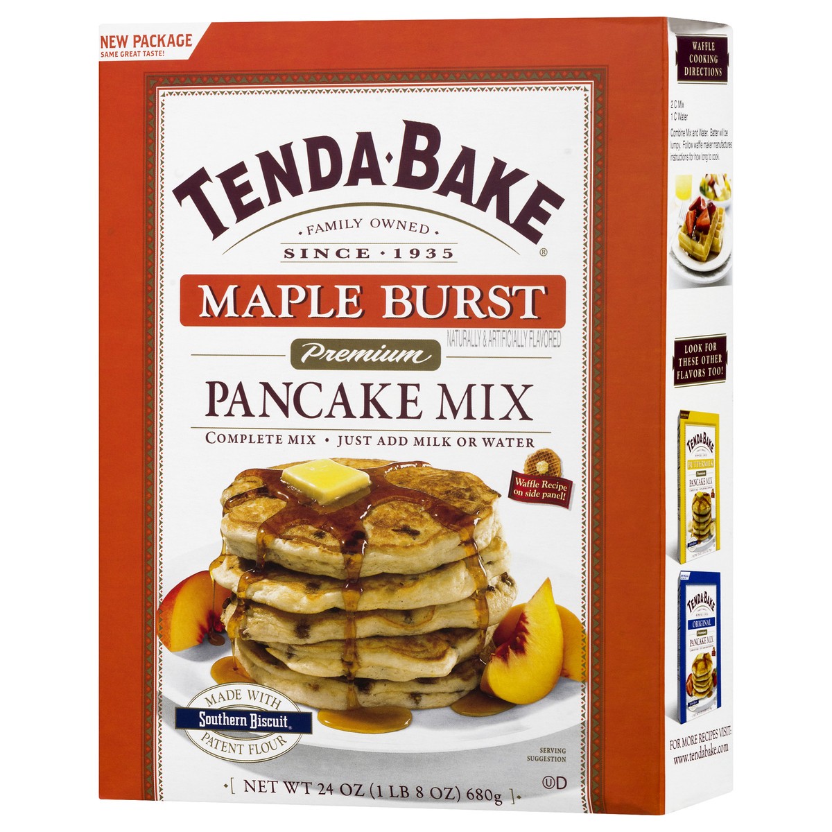 slide 3 of 10, Tenda-Bake Pancake Mix, Maple Burst, Premium, 24 oz