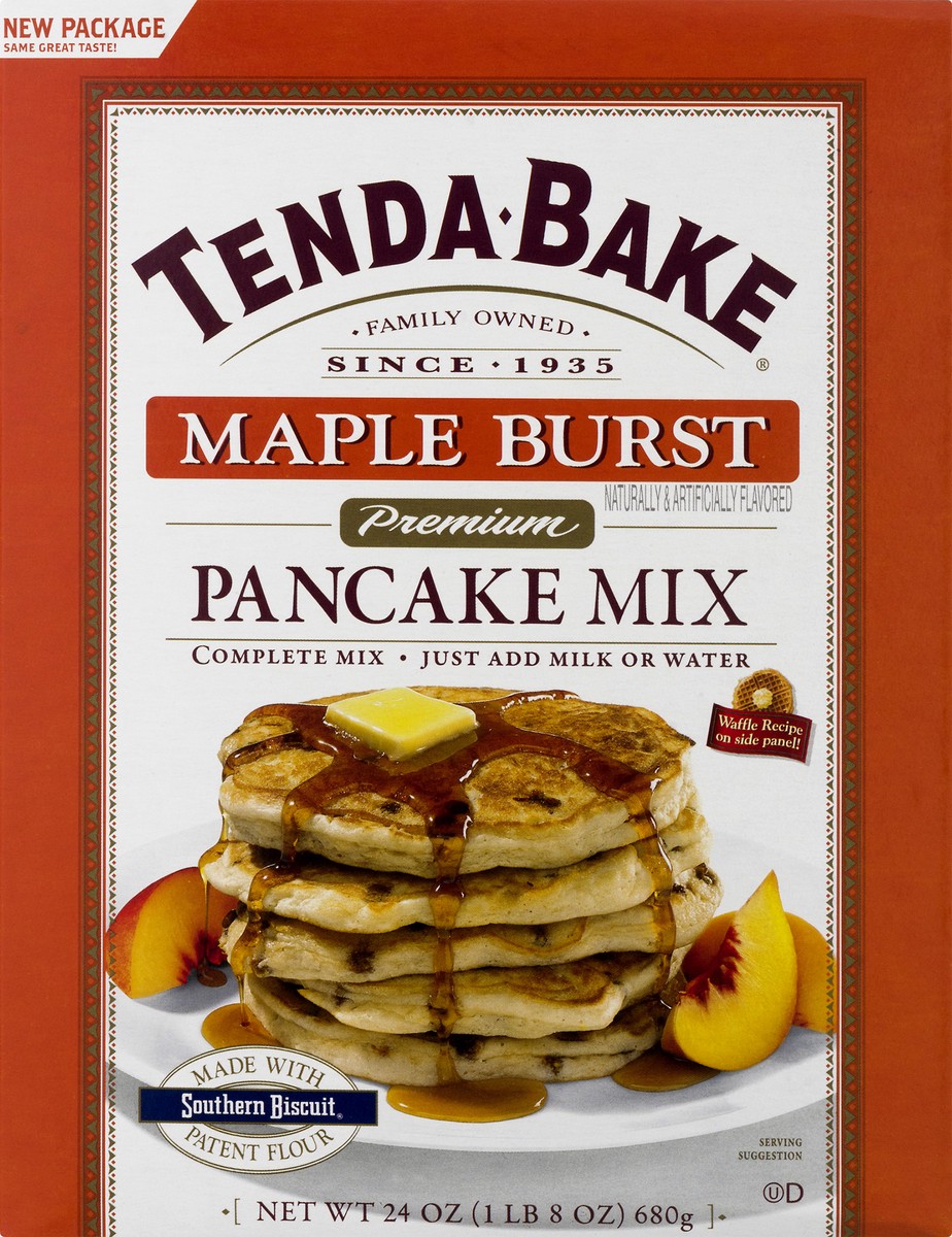 slide 9 of 10, Tenda-Bake Pancake Mix, Maple Burst, Premium, 24 oz