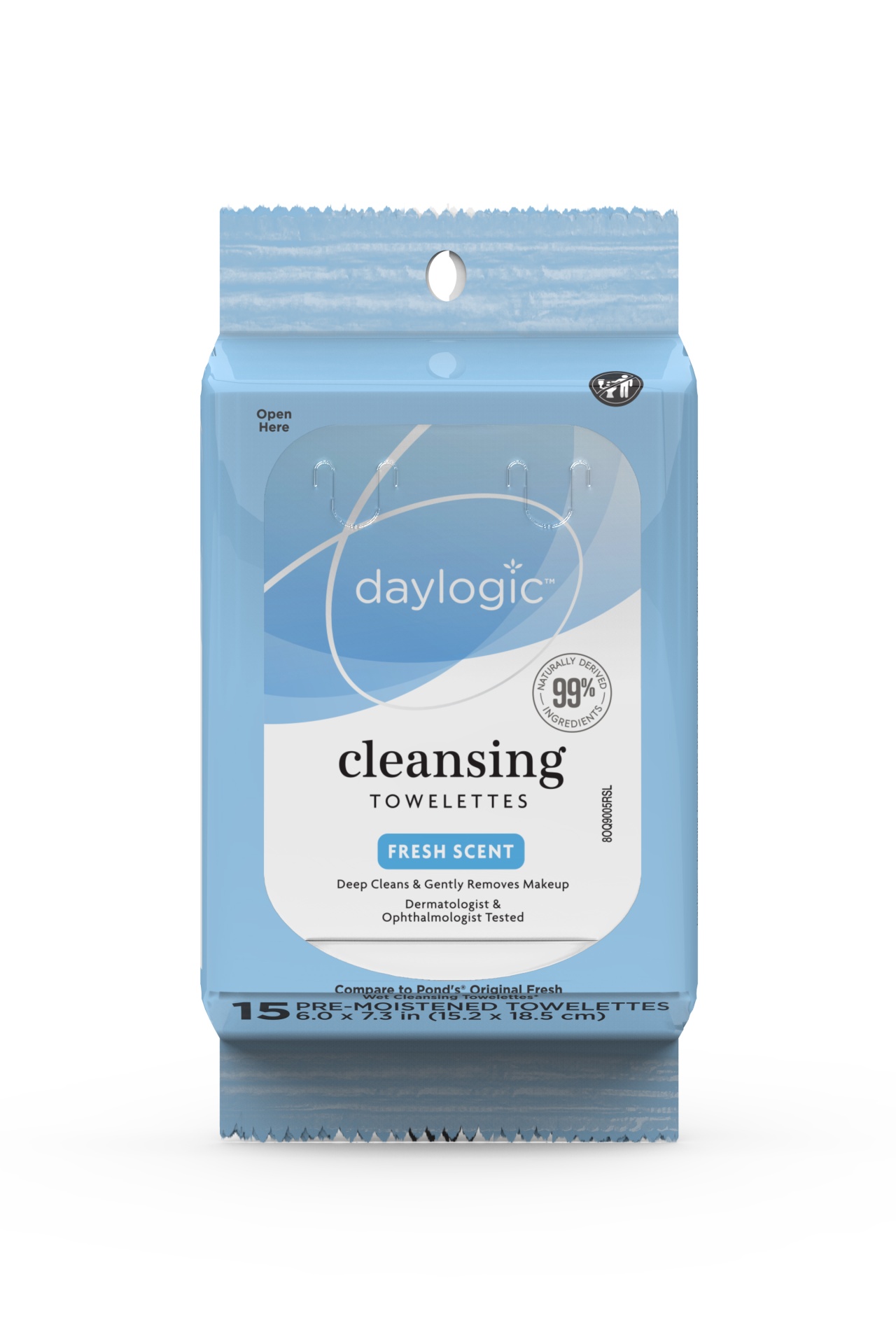 slide 1 of 1, Daylogic Cleansing Towlettes, Fresh Scent, 15 ct