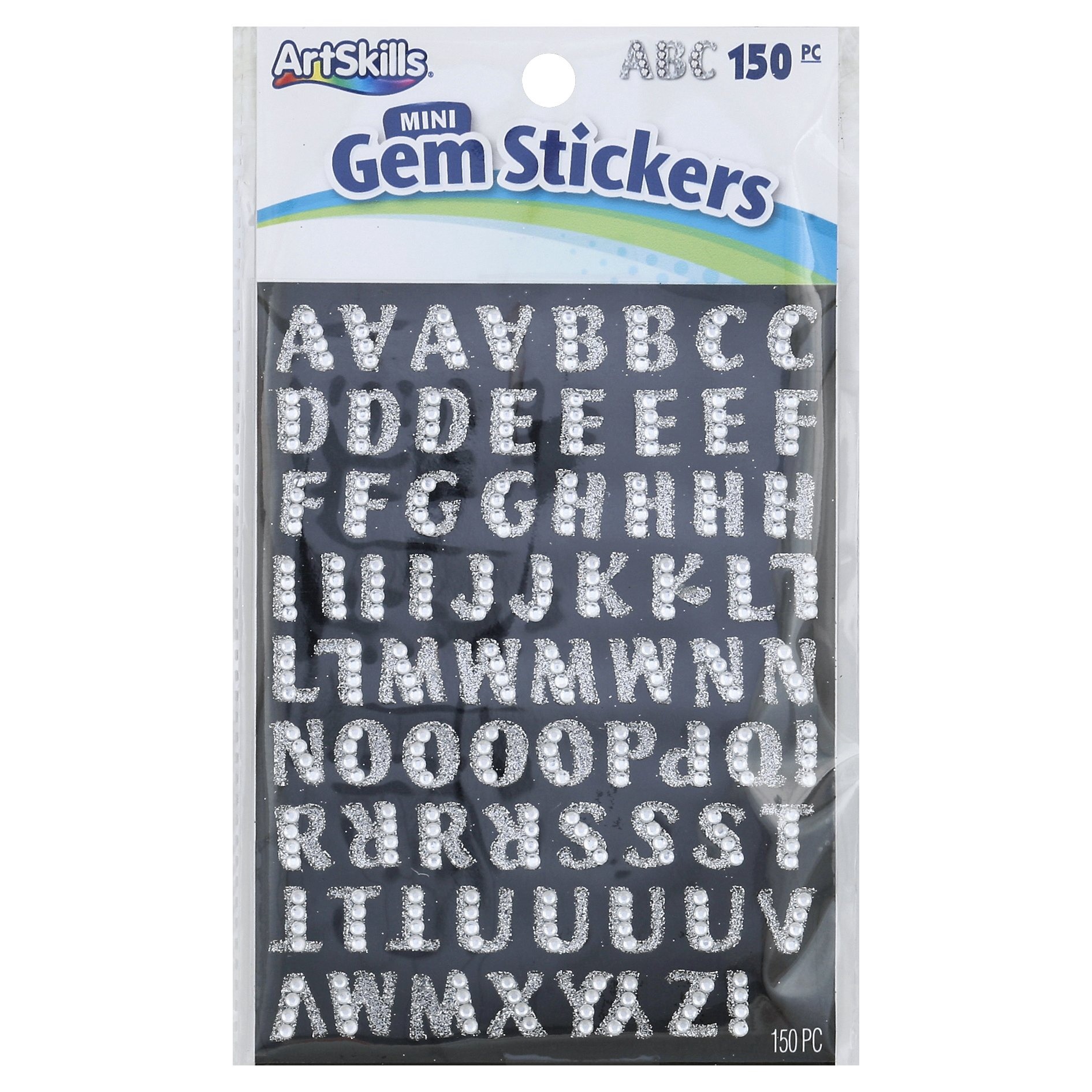 slide 1 of 2, ArtSkills Mini Gem Stickers Silver, 150 ct