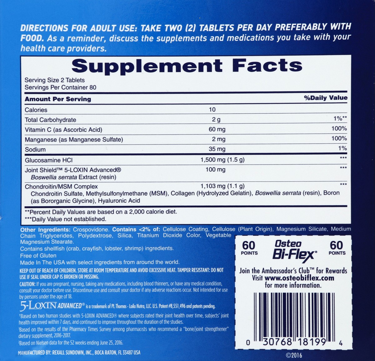 slide 2 of 6, Osteo Bi-Flex Glucosamine Chondroitin Msm With Oxin Advanced Supplement Tablets, 2 pk; 80 ct