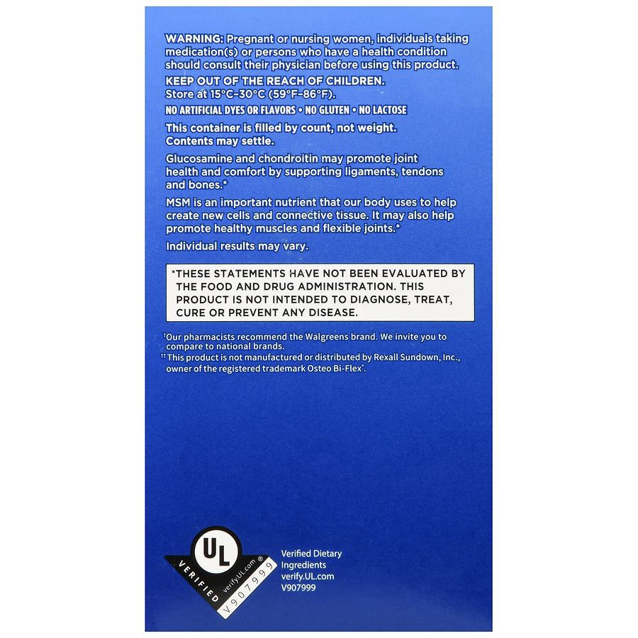 slide 3 of 5, Walgreens Glucosamine Chondroitin Triple Strength, 120 ct