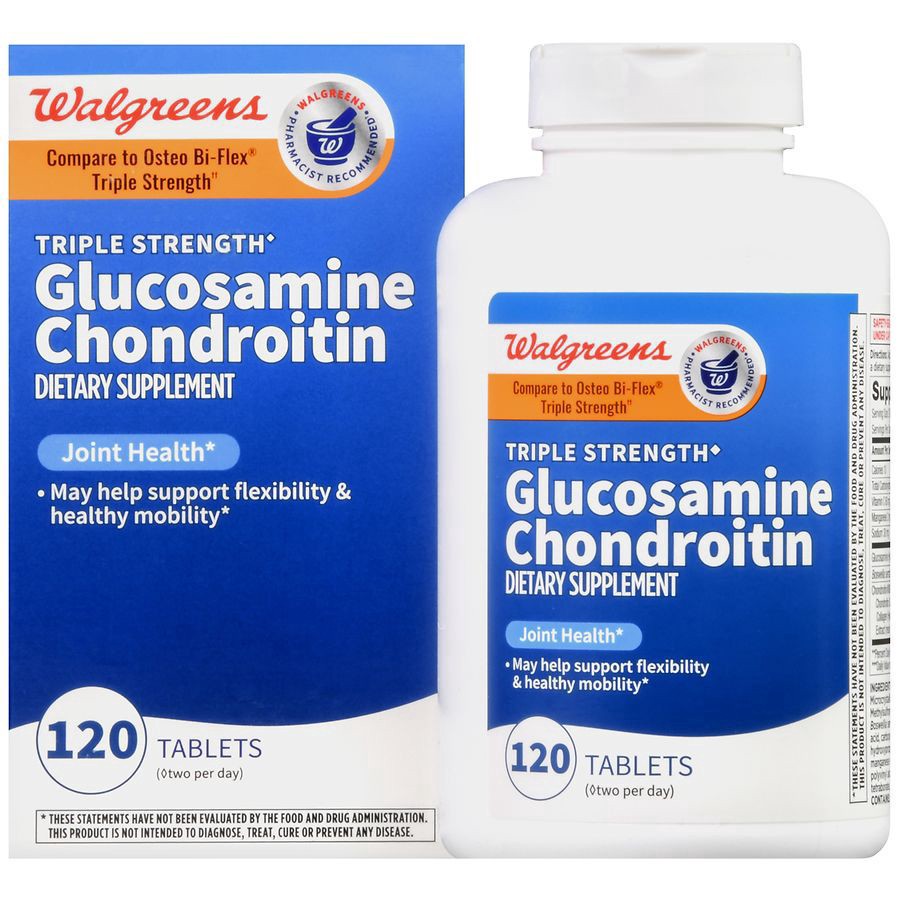 slide 1 of 5, Walgreens Glucosamine Chondroitin Triple Strength, 120 ct
