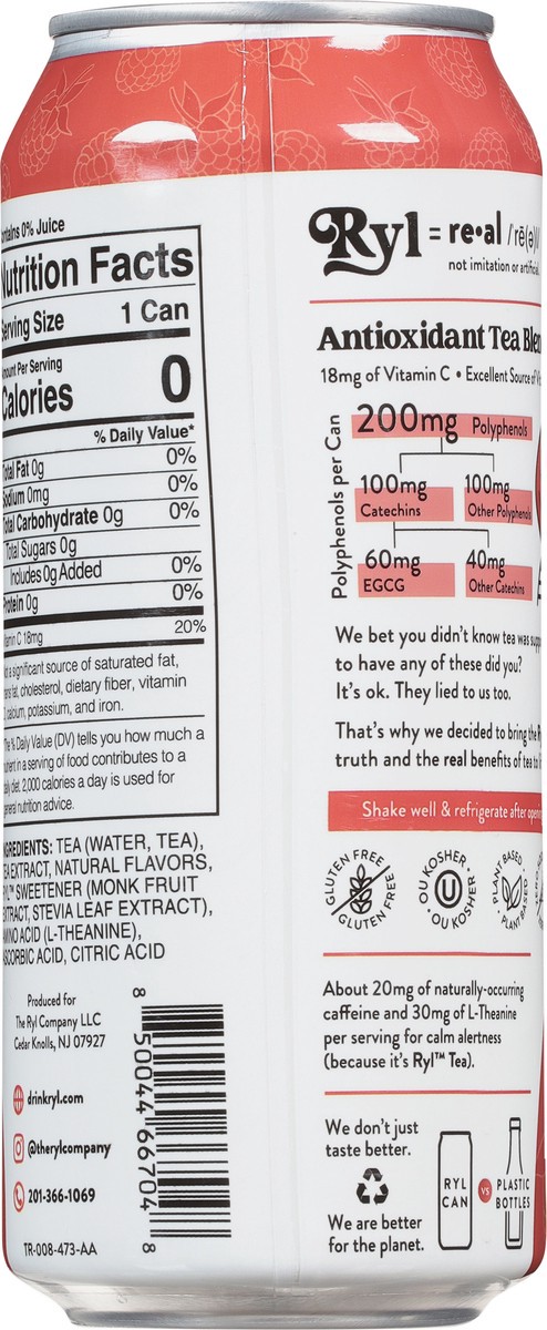 slide 7 of 9, The Ryl Co. Ryl Raspberry Iced Tea - 16 fl oz, 16 fl oz