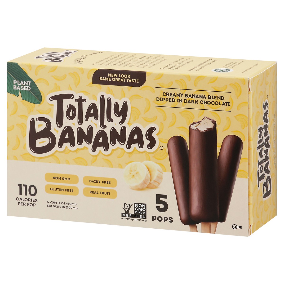 slide 8 of 15, Totally Bananas Plant Based Creamy Banana Blend Dipped in Dark Chocolate Pops 4 - 2.55 fl oz, 4 ct