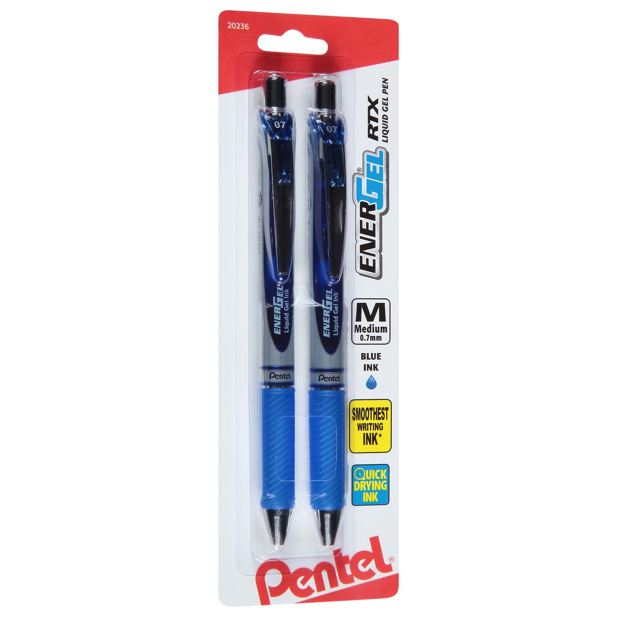 slide 3 of 9, Pentel Energel 0.7 mm Medium Blue Ink Liquid Gel Pen 2 ea, 2 ct