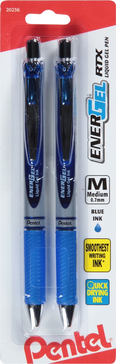 slide 4 of 9, Pentel Energel 0.7 mm Medium Blue Ink Liquid Gel Pen 2 ea, 2 ct