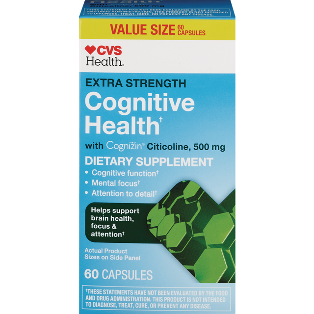 slide 1 of 1, CVS Health Extra Strength Cognitive Health Capsules, 60 ct