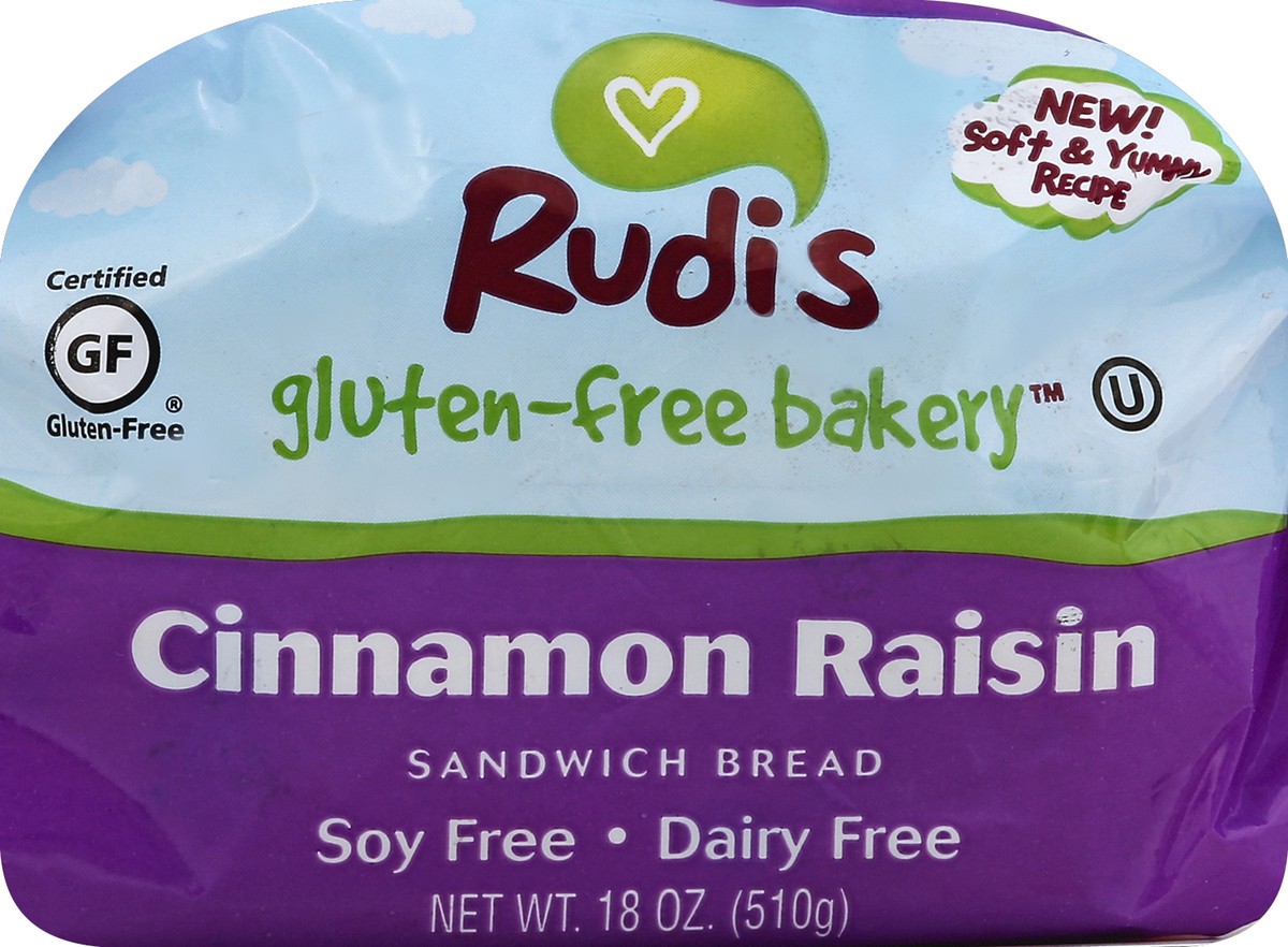 slide 3 of 5, Rudi's Gluten Free Cinnamon Raisin Bread, 18 oz