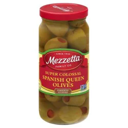 Mezzetta Spanish Queen Olives, Super Colossal, Pimento Stuffed 10 oz
