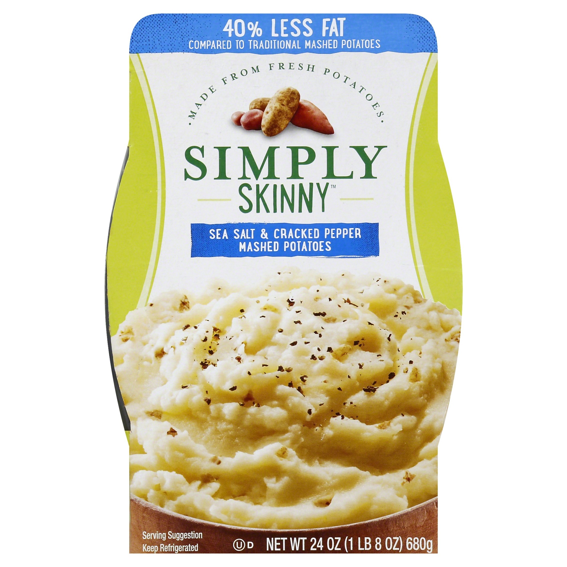 slide 1 of 3, Simply Skinny Sea Salt & Cracked Pepper Mashed Potatoes, 24 oz