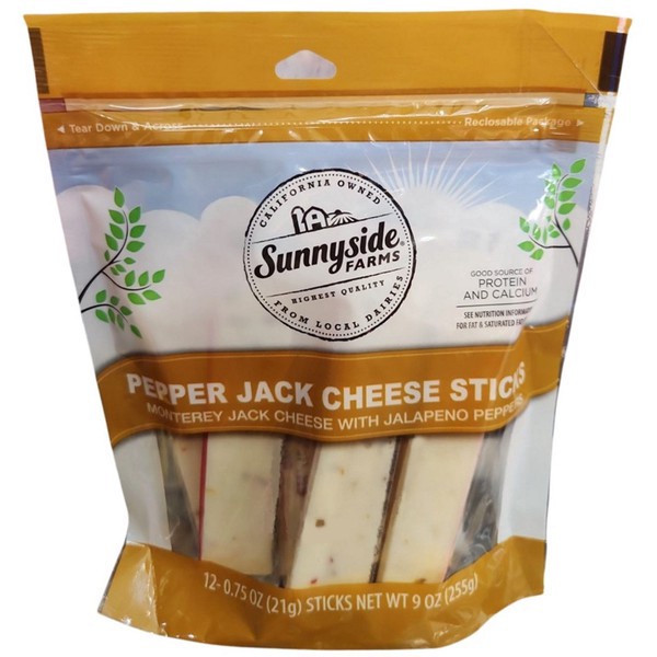 slide 1 of 1, Sunnyside Farms, Cheese Sticks, Pepper Jack, 9 oz