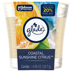 Glade Single Wick Candle, Coastal Sunshine Citrus 4.08 oz, 1 Count