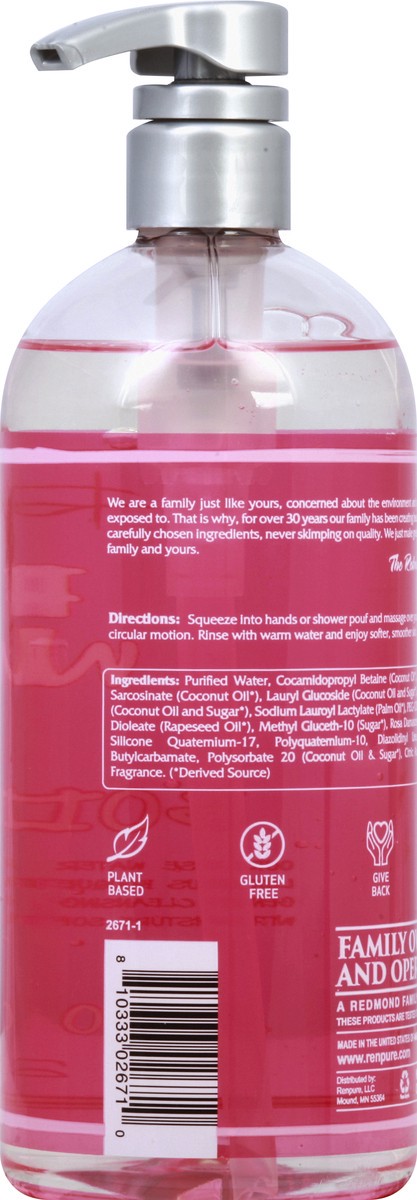 slide 4 of 9, Renpure Rose Water Body Wash, 24 oz