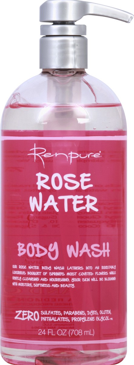 slide 5 of 9, Renpure Rose Water Body Wash, 24 oz