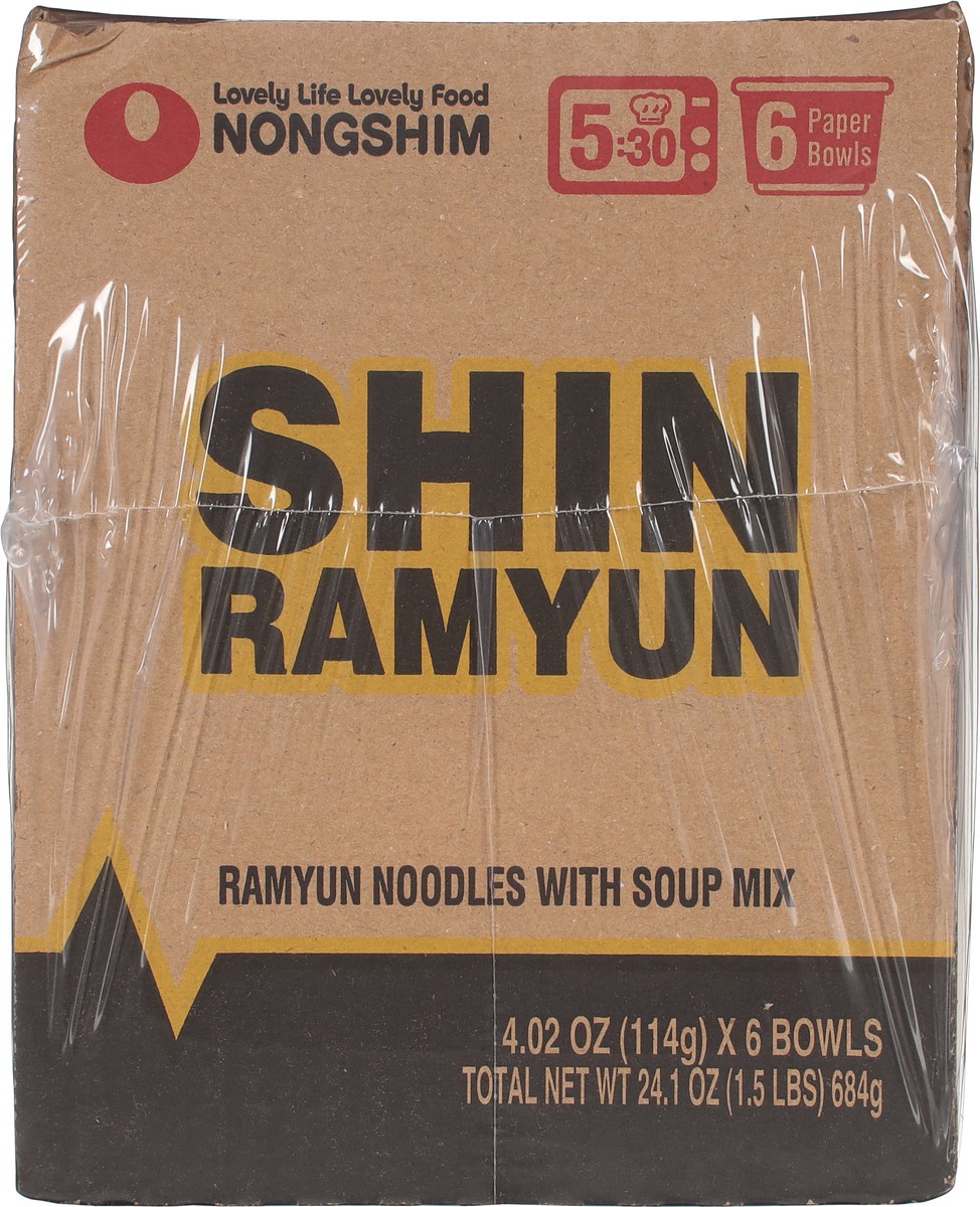 slide 12 of 15, Nongshim Shin Ramyun Noodles with Soup Mix 6 - 4.02 oz Each, 6 ct